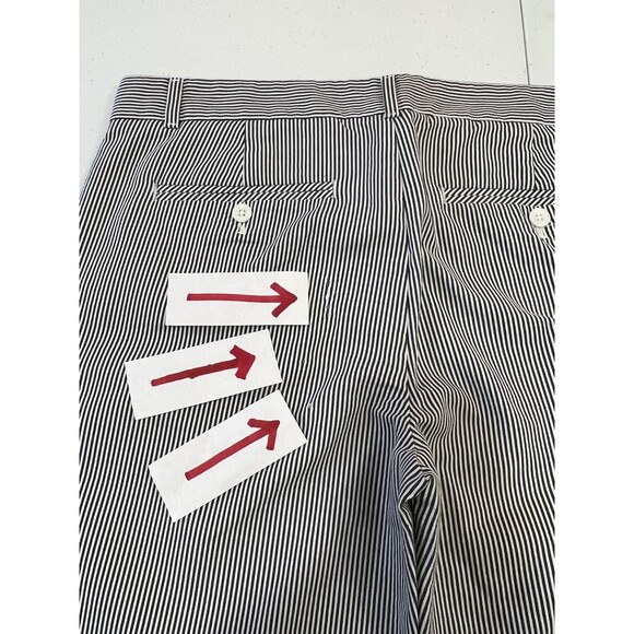 Gap Women's Slim Cropped Navy Blue White Stripe Stretch Pants Size 6  *READ* - Picture 3 of 11